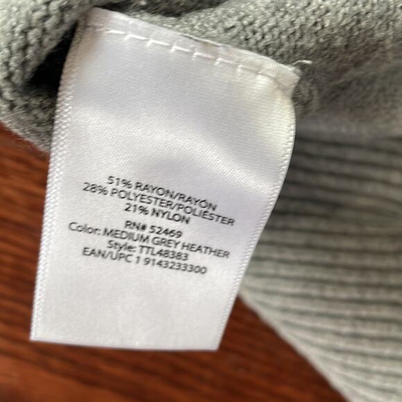 TIME and TRU Gray Turtleneck Longline Ribbed Knit Sweater Blouse - Picture 6 of 11